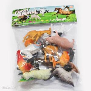 Fashion Design 12 pcs Farm Animal Toys Plastic Toy for Kids