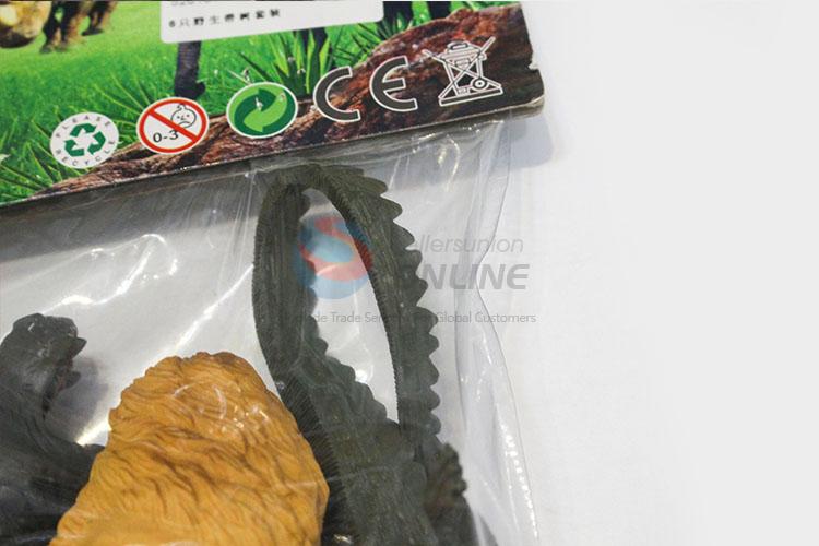 Hot New Products Wild Animal Model Toys 6 pcs Simulation Animal Set and Tree