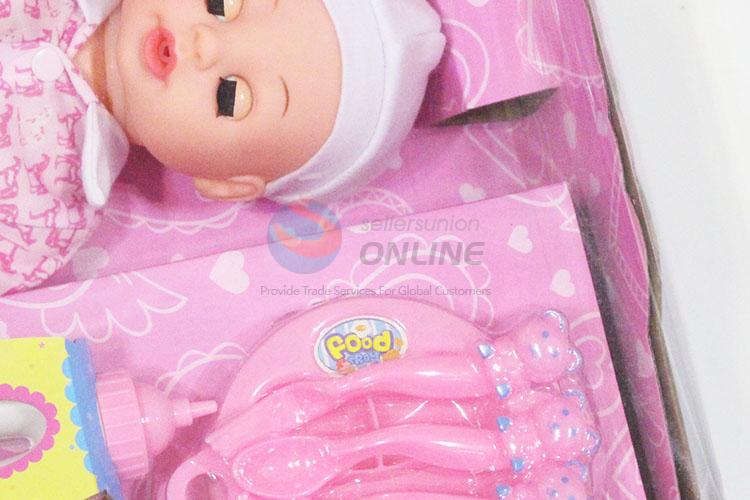 Custom Design Lovely Doll Toys Feeding Set For Girl