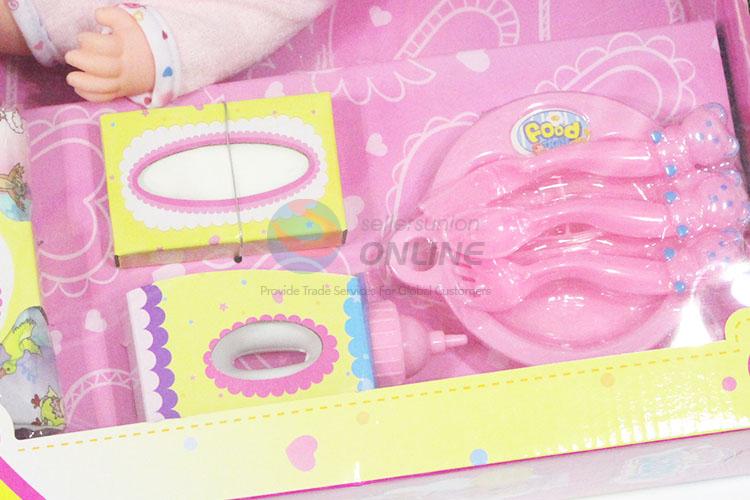 Hot Sale 14 Inch Doll Toys Feeding Set,Best Gift For Girl