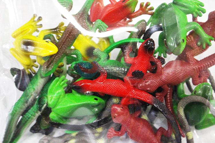 Newest 24 Pieces Colorful Solid Reptile Animal Series Model Toy Set