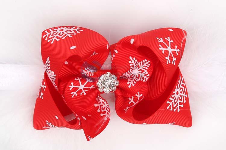 Delicate Design Handmade Bowknot Christmas Hair Band For Baby