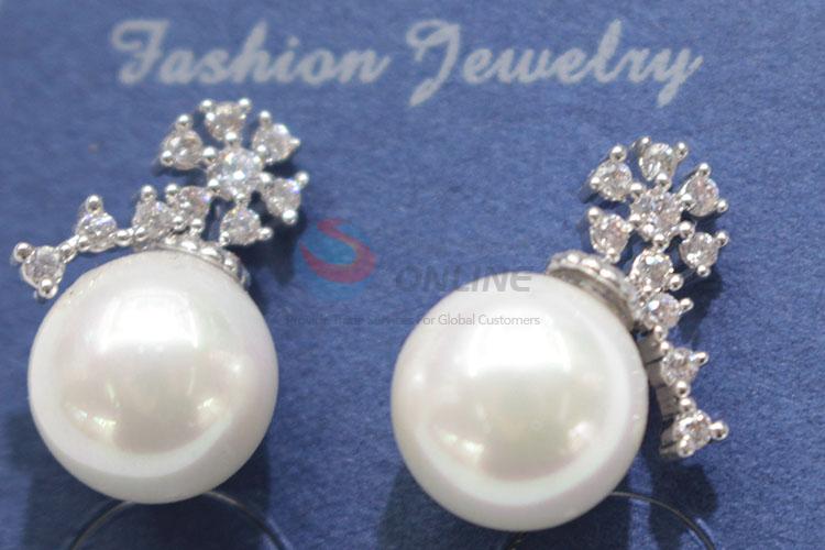 Best selling pearl&zircon ear stub