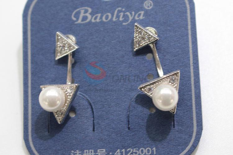 Top selling pearl&zircon ear stub