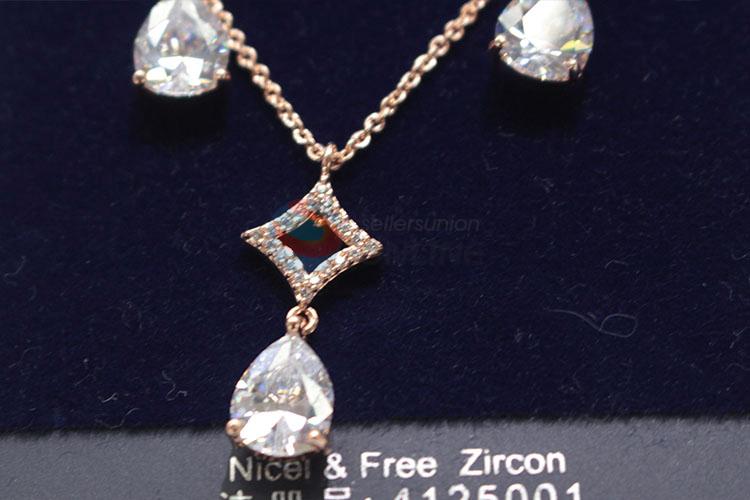 Good quality zircon necklace&earrings set