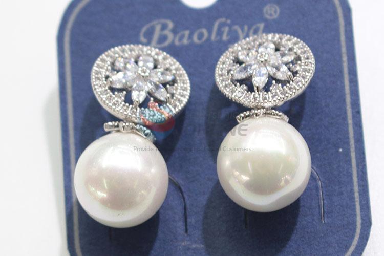 Newest design low price pearl&zircon ear stub