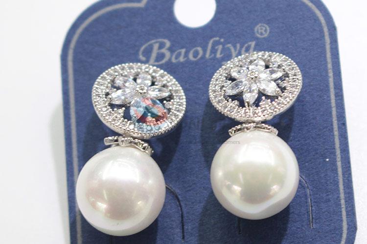 Newest design low price pearl&zircon ear stub