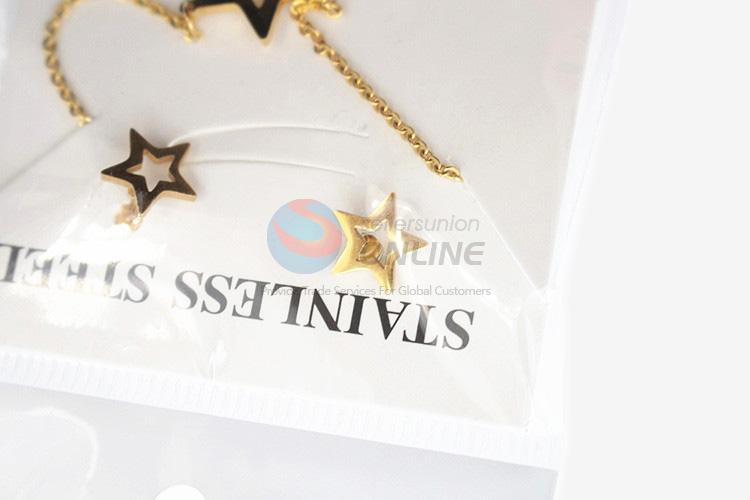 Wholesale custom women stainless steel necklace&earrings set