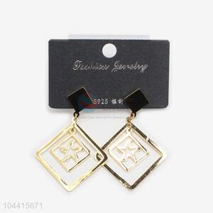 Factory promotional price women stainless steel geometric earrings