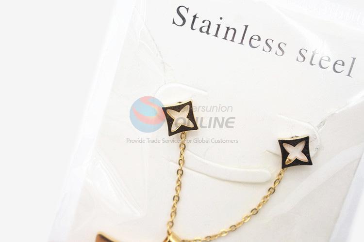 Cheap popular wholesale custom women stainless steel necklace&earrings set