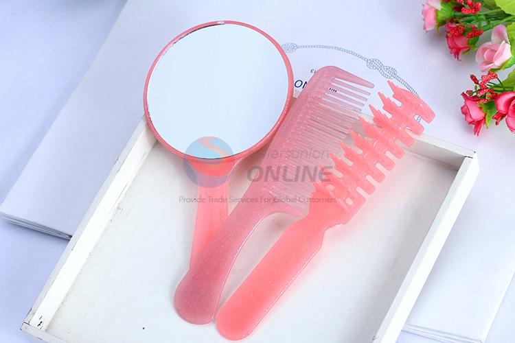 Customized cheap newest plastic mirror&comb set