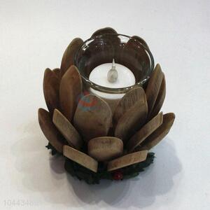 Popular promotional wooden lotus flower candleholder