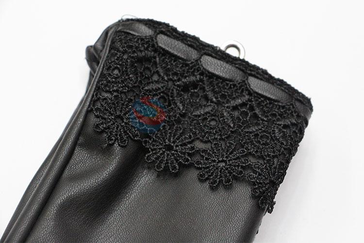 Reasonable Price Fashion Winter Warm Soft Women PU Gloves