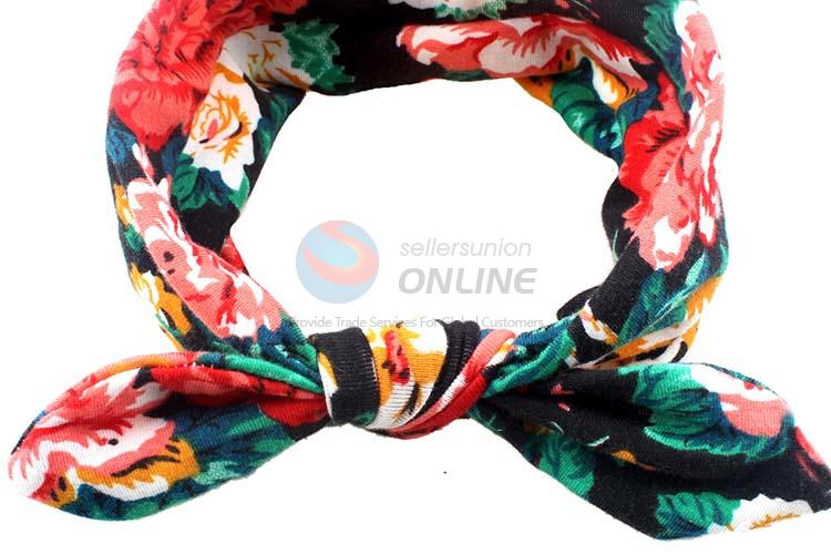 High Quality Rabbit Design Flower Printing Hairband For Kids