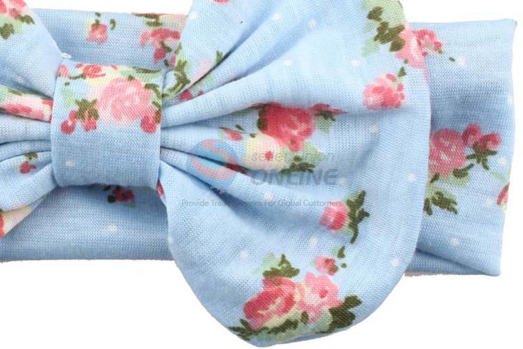 Customized New Fashion Cotton Flower Printing Bowknot Headband