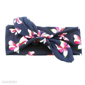 Factory Price Popular Wholesale Rabbit Design Flower Printing Hairband For Kids