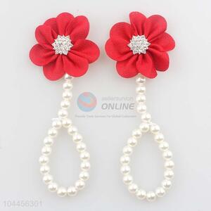Low Price Trendy Chiffon Flower Pearl Baby Foot Ornaments