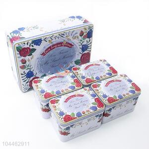 Fashion Style Rectangle Tin Boxes Set for Storage