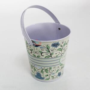 Metal Barrel Flowerpot with Fashion Pattern