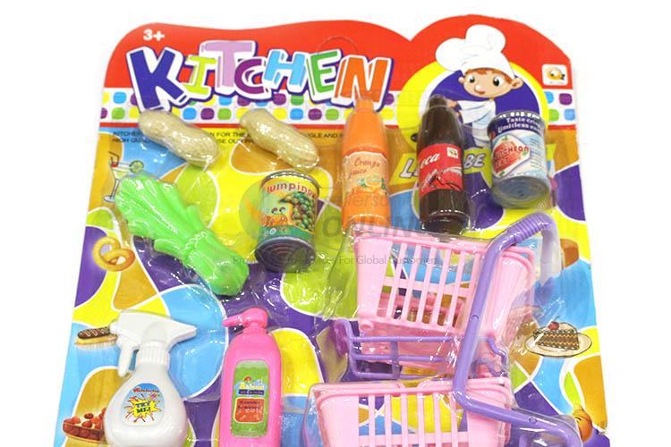 Fashion Design Mini Shopping Cart Kitchen Set Toy