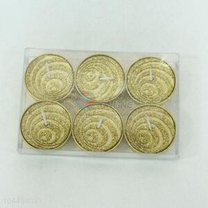 Hot selling 6pcs gold festival candle