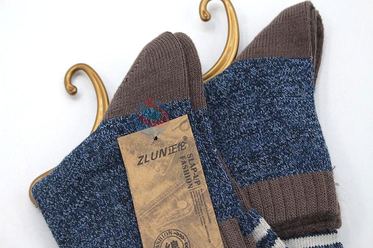 New style custom cheap printed thickened men cotton socks