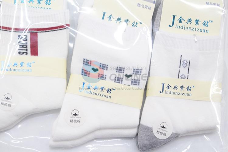 Cheap promotional best selling printed thickened men cotton socks