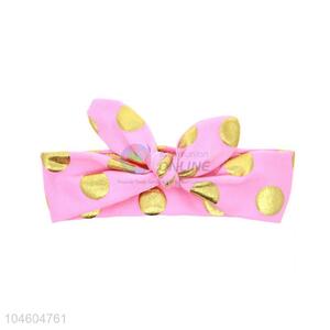 Dotted Bow Elastic Headband