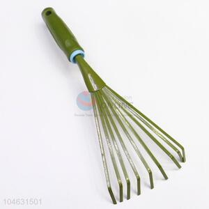 High Quality Iron Garden Rake Tool with Plastic Handle