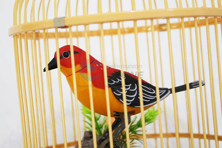 Popular Promotion Children Voice Control Heartful Bird Toy with Birdcage