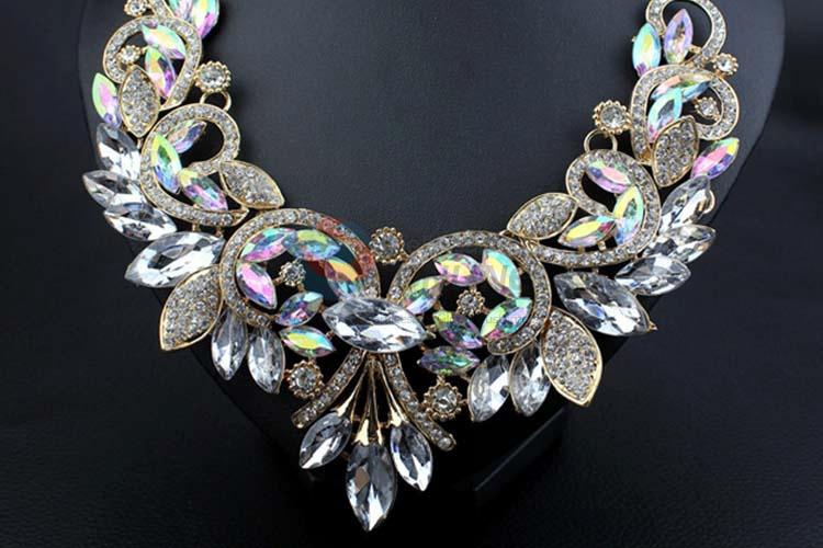 Fashion Rhinestone Crystal Necklace Jewelry Accessories Women