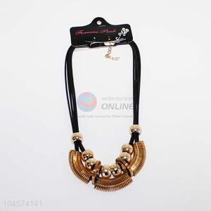 Factory price pu leather gold alloy necklace