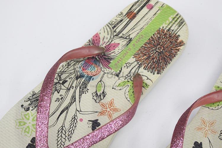 Top manufacturer printing women flip flops with glitters