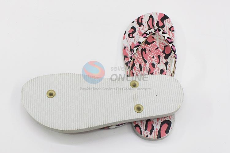 Factory supply leopard printed women flip flops beach slippers