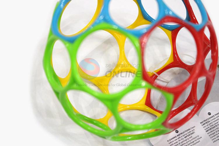 Wholesale colorful plastic hollow football shape toy