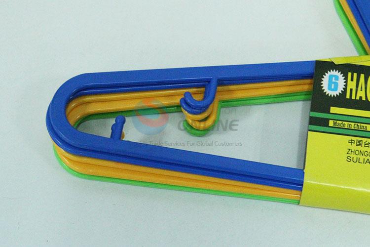 6PCS PLASTIC HANGER SET - ASST COLORS/PACK