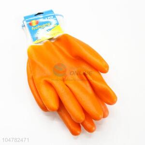 Orange Color PVC Working Gloves Protective Gloves Safety Gloves