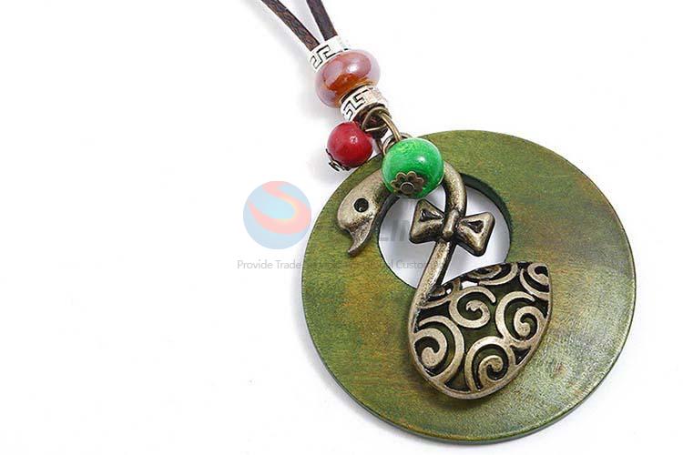 Cheap high quality vintage alloy pendant wooden necklaces