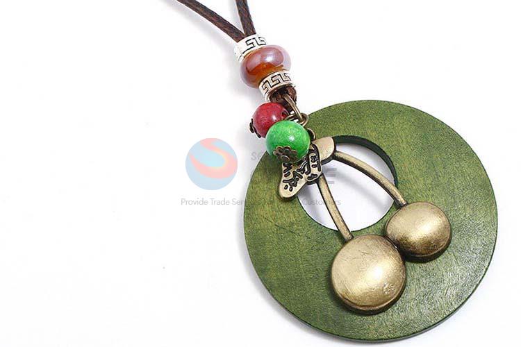 Factory customized vintage alloy pendant wooden necklaces