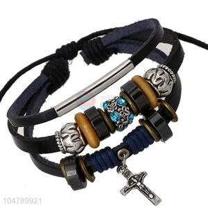 Top quality cheap vintage multi-layer punk bracelet