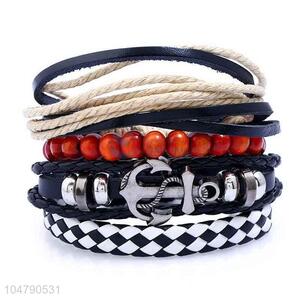 Customized wholesale cheap vintage punk adjustable bracelet set