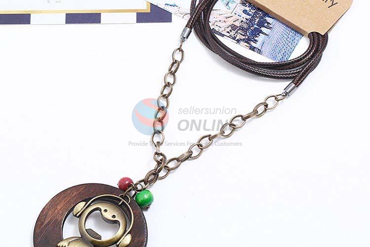 New products vintage alloy pendant wooden necklaces