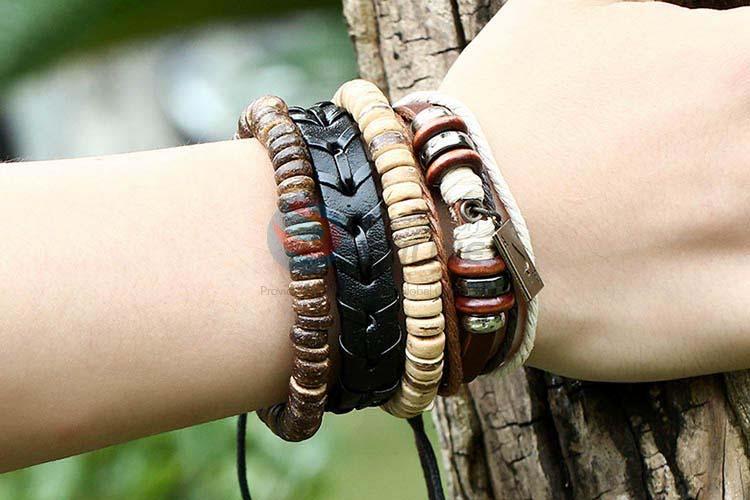 Low price vintage punk adjustable bracelet set