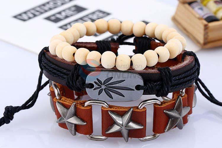 Top quality cheap vintage punk adjustable bracelet set