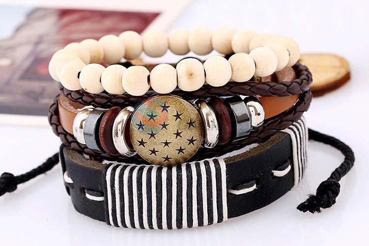 Top manufacturer vintage punk adjustable bracelet set