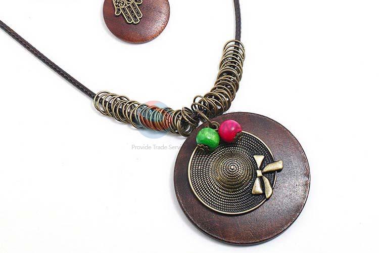 Made in China vintage alloy pendant wooden necklaces