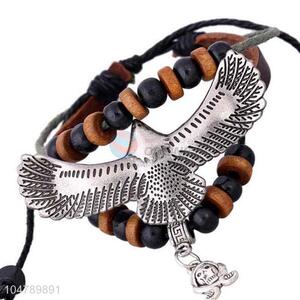 Fancy cheap vintage multi-layer punk eagle bracelet