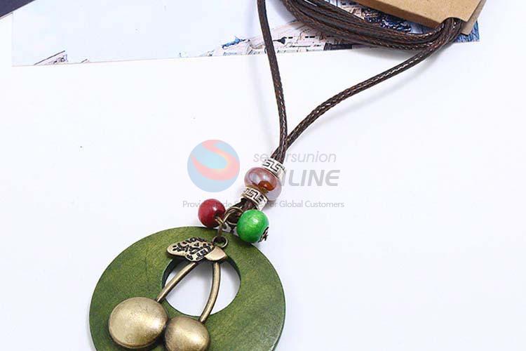 Factory customized vintage alloy pendant wooden necklaces