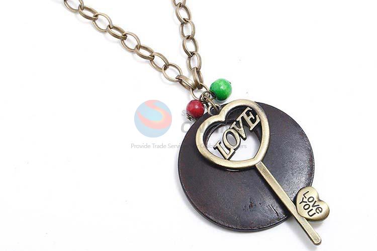 China factory vintage alloy pendant wooden necklaces