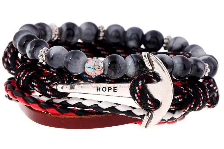 Direct factory vintage braided leather bracelet set